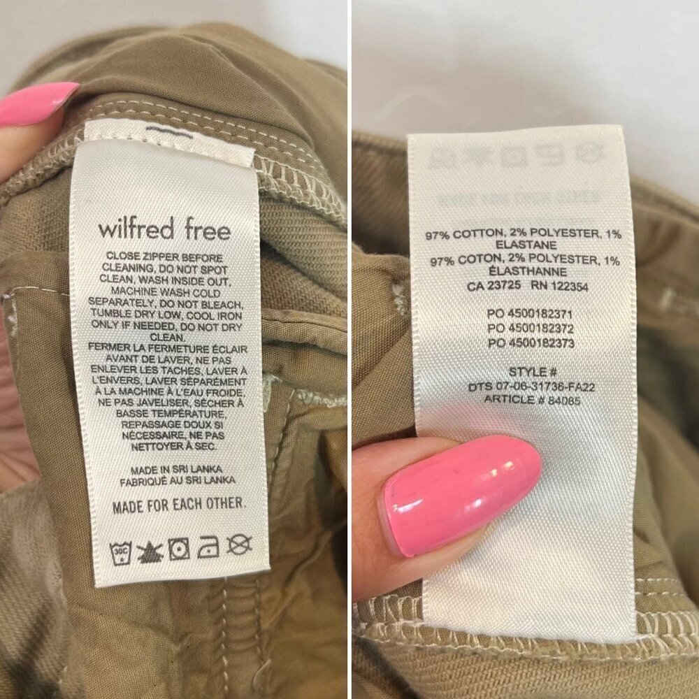 Aritzia Wilfred Free Women's Maeve Cargo Pants Size 00 Taupe Beige 90's Y2K - Picture 11 of 11